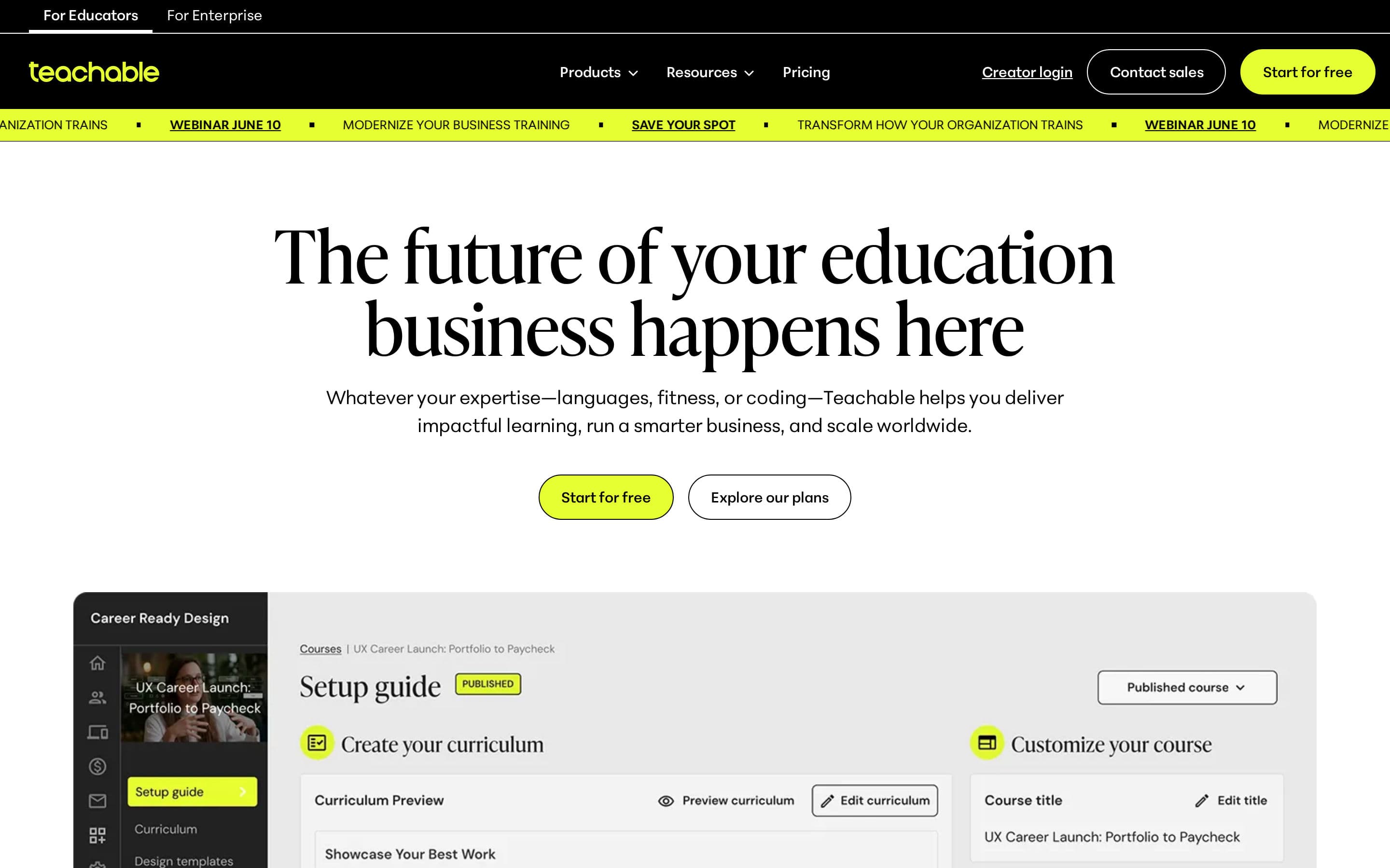 Top performer in E-learning: teachable