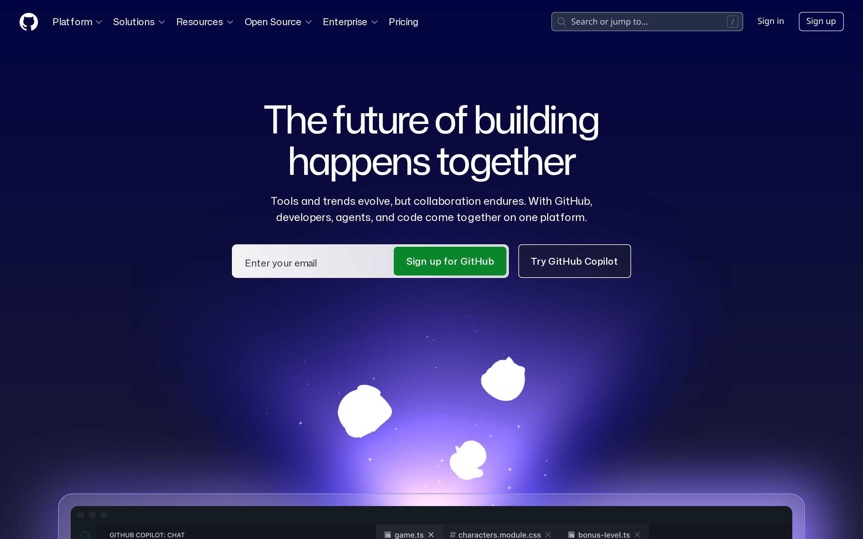 Top performer in Development: github